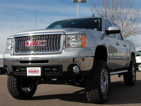 Pure Silver Metallic GMC Sierra 1500 SLT Crew Cab 4x4.  Click to enlarge.