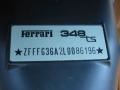 Info Tag of 1990 Ferrari 348 TS #33