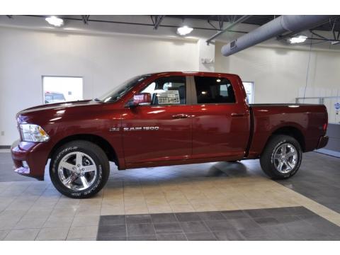 Deep Cherry Red Crystal Pearl Dodge Ram 1500 Sport Crew Cab.  Click to enlarge.