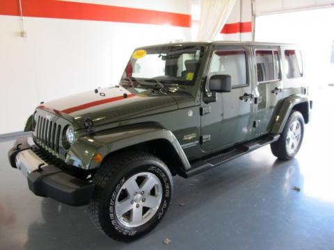 Jeep Green Metallic Jeep Wrangler Unlimited Sahara 4x4.  Click to enlarge.