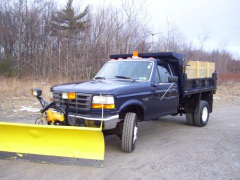 Medium Lapis Blue Metallic Ford F350 XL Regular Cab 4x4 Chassis.  Click to enlarge.