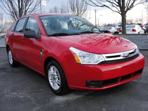 Vermillion Red Ford Focus SE Sedan.  Click to enlarge.