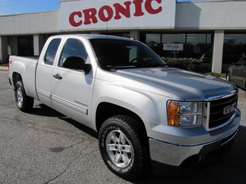 Pure Silver Metallic GMC Sierra 1500 SLE Extended Cab 4x4.  Click to enlarge.