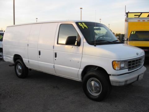 White Ford Econoline E350 Cargo Van.  Click to enlarge.