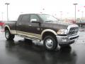 Front 3/4 View of 2011 Dodge Ram 3500 HD Laramie Mega Cab 4x4 Dually #3