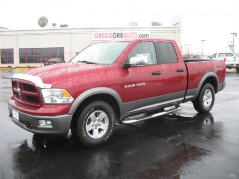 Deep Cherry Red Crystal Pearl Dodge Ram 1500 SLT Outdoorsman Quad Cab.  Click to enlarge.