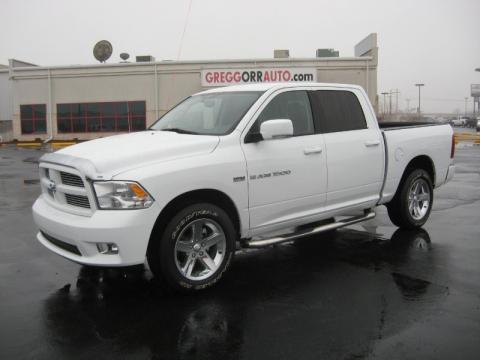 Bright White Dodge Ram 1500 Sport Crew Cab 4x4.  Click to enlarge.