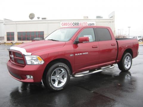 Deep Cherry Red Crystal Pearl Dodge Ram 1500 Sport Crew Cab 4x4.  Click to enlarge.