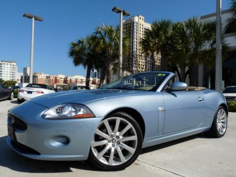 Frost Blue Metallic Jaguar XK XK8 Convertible.  Click to enlarge.