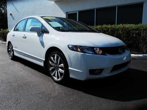 Taffeta White 2009 Honda Civic Si Sedan with Black interior Taffeta White 