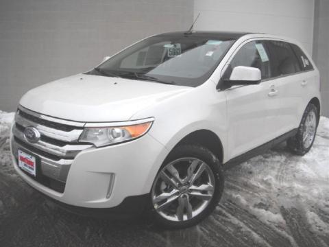 White Platinum Tri-Coat Ford Edge Limited AWD.  Click to enlarge.