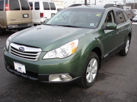 Cypress Green Pearl Subaru Outback 2.5i Premium Wagon.  Click to enlarge.