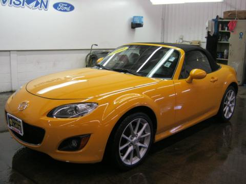 Competition Yellow Mazda MX-5 Miata Touring Roadster.  Click to enlarge.