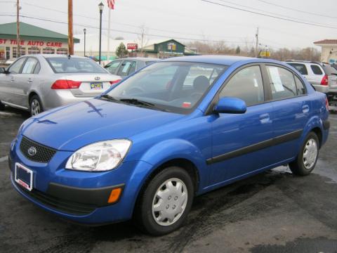 Sapphire Blue Kia Rio LX Sedan.  Click to enlarge.