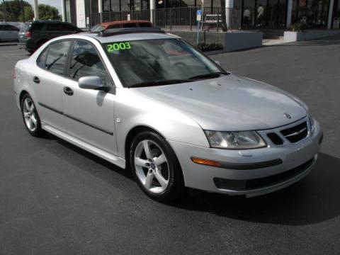 Silver Metallic Saab 9-3 Linear Sport Sedan.  Click to enlarge.