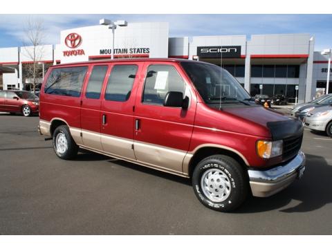 Electric Current Red Metallic Ford E Series Van E150 Club Wagon Passenger.  Click to enlarge.