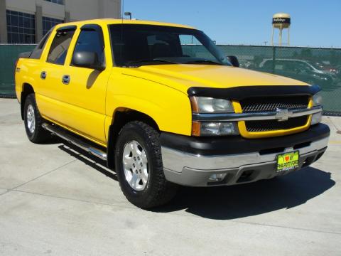 Yellow Chevrolet Avalanche 1500 Z71 4x4.  Click to enlarge.