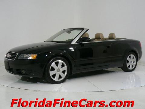 Brilliant Black Audi A4 1.8T Cabriolet.  Click to enlarge.