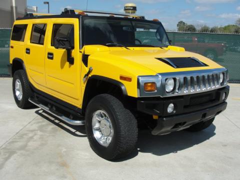 Yellow Hummer H2 SUV.  Click to enlarge.