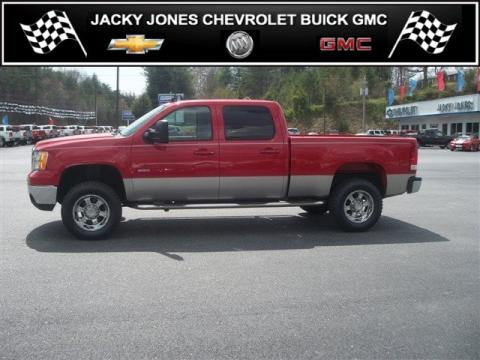 Fire Red GMC Sierra 2500HD Remington Edition Crew Cab 4x4.  Click to enlarge.