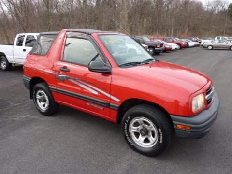 Wildfire Red Chevrolet Tracker Soft Top 4x4.  Click to enlarge.