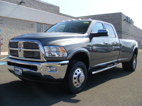Mineral Gray Metallic Dodge Ram 3500 HD Laramie Crew Cab 4x4 Dually.  Click to enlarge.