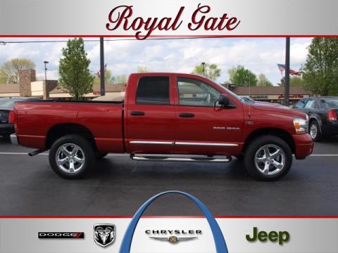 Inferno Red Crystal Pearl Dodge Ram 1500 Laramie Quad Cab 4x4.  Click to enlarge.