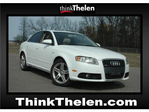 Ibis White Audi A4 2.0T quattro S-Line Sedan.  Click to enlarge.