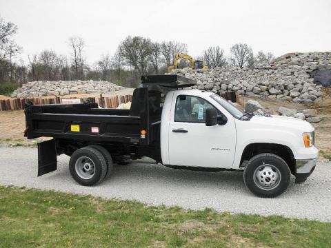 Summit White GMC Sierra 3500HD Work Truck Regular Cab Chassis Dump Truck.  Click to enlarge.