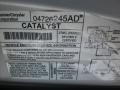 Info Tag of 2005 Chrysler Sebring Limited Convertible #14