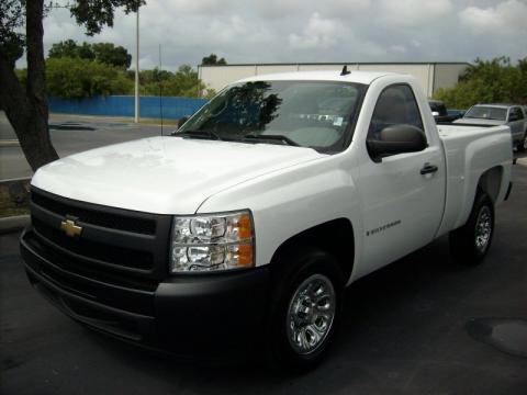 Summit White Chevrolet Silverado 1500 Regular Cab.  Click to enlarge.