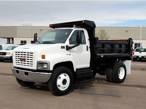 Summit White GMC C Series Topkick C7500 Regular Cab Dump Truck.  Click to enlarge.