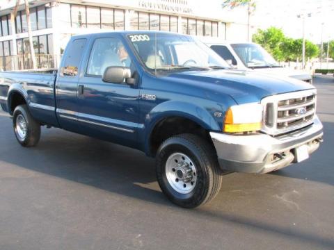 Island Blue Metallic Ford F250 Super Duty XLT Extended Cab 4x4.  Click to enlarge.