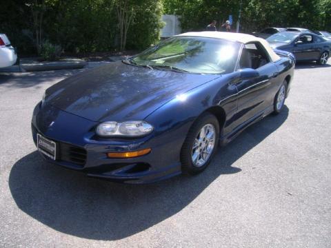 Navy Blue Metallic Chevrolet Camaro Z28 Convertible.  Click to enlarge.