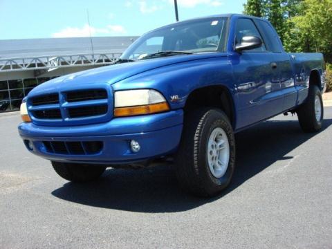Brilliant Blue Metallic Dodge Dakota SLT Extended Cab 4x4.  Click to enlarge.