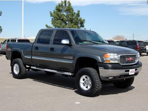 Storm Gray Metallic GMC Sierra 2500HD SLT Crew Cab 4x4.  Click to enlarge.