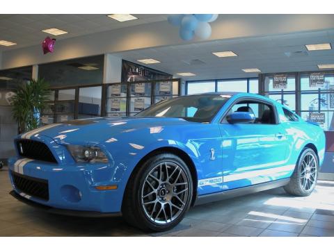 Grabber Blue Ford Mustang Shelby GT500 SVT Performance Package Coupe.  Click to enlarge.
