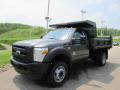 Front 3/4 View of 2011 Ford F550 Super Duty XL Regular Cab 4x4 Dump Truck #7