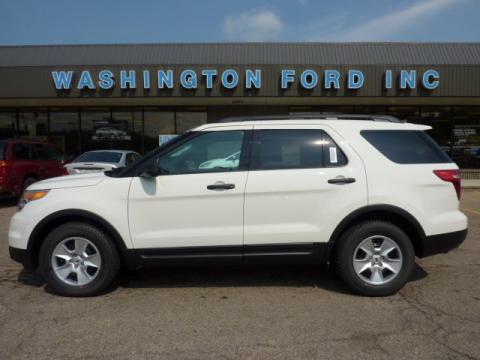 White Suede Ford Explorer FWD.  Click to enlarge.