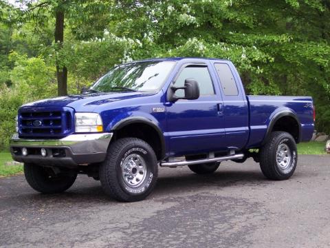 Sonic Blue Metallic Ford F350 Super Duty XLT SuperCab 4x4.  Click to enlarge.