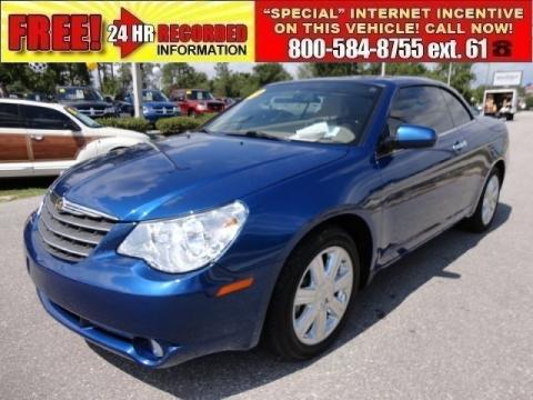 Deep Water Blue Pearl Chrysler Sebring Limited Hardtop Convertible.  Click to enlarge.