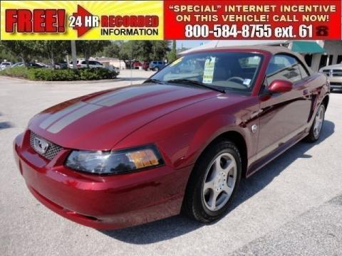 40th Anniversary Crimson Red Metallic Ford Mustang V6 Convertible.  Click to enlarge.