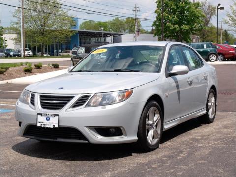 Snow Silver Metallic Saab 9-3 Aero Sport Sedan.  Click to enlarge.