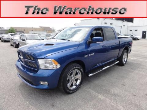Deep Water Blue Pearl Dodge Ram 1500 Sport Crew Cab 4x4.  Click to enlarge.