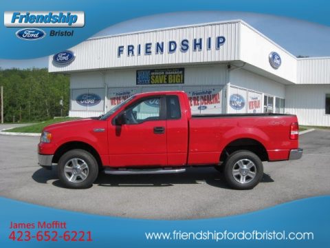 Bright Red Ford F150 XLT Regular Cab 4x4.  Click to enlarge.