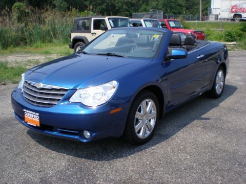 Deep Water Blue Pearl Chrysler Sebring Limited Hardtop Convertible.  Click to enlarge.