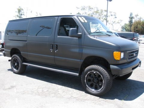 Black Ford E Series Van E350 Super Duty Commercial 4x4.  Click to enlarge.