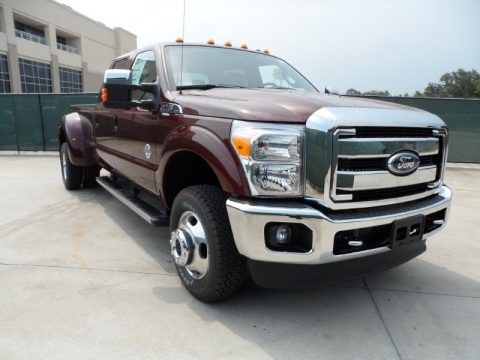 Royal Red Metallic Ford F350 Super Duty Lariat Crew Cab 4x4 Dually.  Click to enlarge.