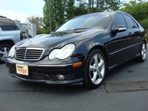 Black Mercedes-Benz C 230 Kompressor Sedan.  Click to enlarge.