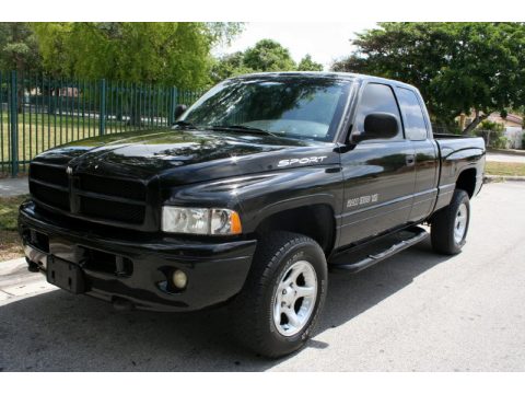 Black Dodge Ram 1500 Sport Extended Cab 4x4.  Click to enlarge.